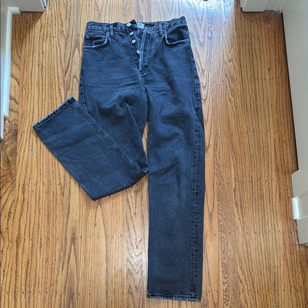 Agolde Black Straight Jeans